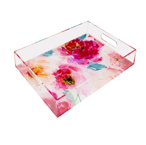 Bandeja acrílica de diseño elegante con estampado de cielo y clima, transparente, para decoración de mesas en hoteles y restaurantes, bandeja para servir aperitivos. - Product Image 6