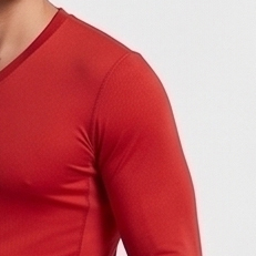 T-shirt de sport à manches longues pour homme, col en V, coupe ajustée, sous-vêtement technique, idéal pour le yoga et l'entraînement, compression - Product Image 5