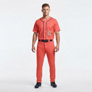 Ensemble de baseball deux pièces assorti (haut et bas) avec impression personnalisée de numéro et logo, 100% coton respirant, vente en gros, OEM - Product Image 6