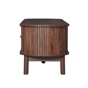 "Modern Rattan TV <b>Stand</b> for 75" TVs 1 Drawer & 2 Sliding <b>Shelves</b> Media Console Cabinet Living Room Furniture" - Product Image 5