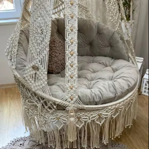 Macrame patio double <b>swing</b>,Patio <b>Hammock</b> <b>Chair</b>,Macrame <b>swing</b>, hanging <b>swing</b>,Macrame - Product Image 1