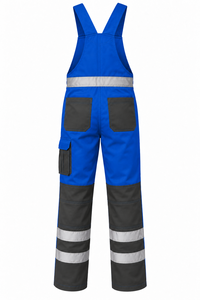 Combinaisons de travail haute visibilité personnalisées en sergé de coton avec bandes réfléchissantes, poches porte-outils et protections genoux pour hommes – Vêtements de travail industriels - Product Image 3