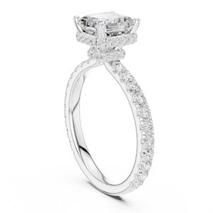 <b>Top</b> Selling Jewelry Featuring Four Prong Set Asscher Cut Lab Grown Diamond GRA Certified 14k Solid White Gold Rings For Women - Product Image 3