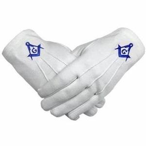 Gants maçonniques en coton de haute qualité, biodégradables, pour uniforme formel, cérémonie, parade, taille personnalisée - Product Image 6