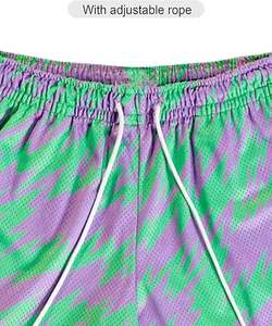 Shorts de basket-ball unisexes personnalisés en maille 100% polyester, entièrement sublimés, double couche, séchage rapide, respirants, avec poches - Product Image 3