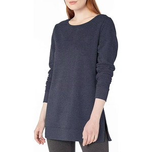 Sudadera de mujer con cuello redondo, estampado de letras y manga abullonada, estilo holgado, con costuras de entramado, para otoño e invierno 2026, venta al por mayor - Product Image 3