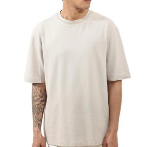 Haute qualité Spandex/coton surdimensionné respirant T-shirt lourd imprimé personnalisé 220 GSM plaine blanc T-shirt pour hommes de BD - Product Image 1