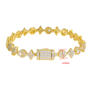 Pulsera de Lujo con Diamantes de Moissanita, Plata 925, Diseño Iced Out, Eslabones Redondos Agrupados, Joyería Hip Hop - Product Image 5