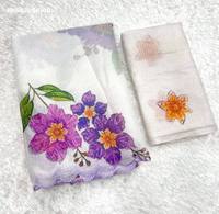 Nouvel Arrivage : Ensemble Saree et Blouse en Soie Kota avec Tissage à Carreaux, Imprimé Floral Numérique et Bordure Festonnée - Fournisseur Mondial