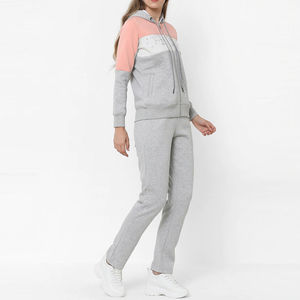 Ensemble de survêtement color block pour femme, manches longues, à capuche, fermeture éclair, décontracté, pour l'automne, en polyester et coton - Product Image 4