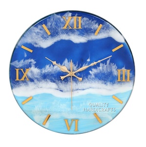 Top Bán Gỗ & Nhựa Epoxy Đại Dương Đồng Hồ Treo Tường Nghệ Thuật Bãi Biển Biển Độc Đáo Thiết Kế Hiện Đại Pin Powered Mô Hình Sóng Món Quà Giáng Sinh - Product Image 6