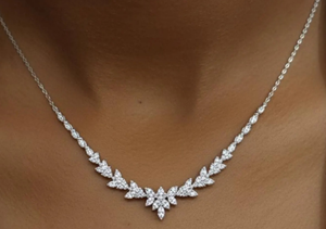 Collier en argent sterling 925 avec moissanite de forme marquise, parfait pour les mariages et les anniversaires - Product Image 3