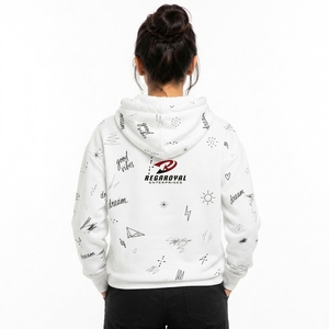 Sudadera con capucha personalizada con estampado vibrante, informal, estilo streetwear para mujer, sudadera con capucha estampada cómoda y a la moda para mujer - Product Image 2