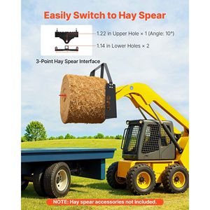 Telaio per Forche Portapallet per Skid Steer da 4000 Libbre con Accessori da 45 Pollici, Attacco Rapido da 2 Pollici, Capacità Nominale 4500 Libbre - Product Image 4