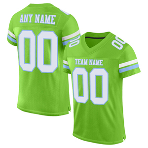 เสื้อฟุตบอลอเมริกันแบบใหม่ ออกแบบเองได้ พิมพ์ลายแบบ Sublimation พร้อมชื่อทีมและหมายเลข เสื้อแฟนคลับ ระบายอากาศได้ดี สำหรับผู้ชาย - Product Image 1