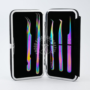 Professional Quality Eyelash Extension Tweezers Stainless Steel J Shape Isolation Tweezer Best Lash Grip 45 Degree Sharp Points - Product Image 6