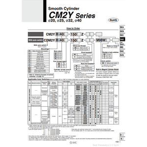 SMC Pneumatics Air Cylindre CDM2YC25-175FZ Produit de cylindre de haute qualité - Product Image 2