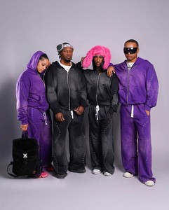 <b>Purple</b> Hooded <b>Tracksuit</b> Set Men <b>Women</b> Street Style Solid Color Unisex Casual Hoodie Set with Soft Heavy Fleece Modern Loose Fit - Product Image 1