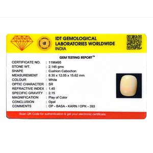 Natural Yellow Raw Opal Loose Gemstone 10.73 Carat Certified Wholesale 20mm - Product Image 4