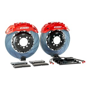 IC6 Étriers de frein multi-pistons <span class=keywords><strong>bleu</strong></span> clair personnalisés, disques de frein entièrement percés et adaptateurs professionnels pour <span class=keywords><strong>Jaguar</strong></span> XEL - Product Image 3