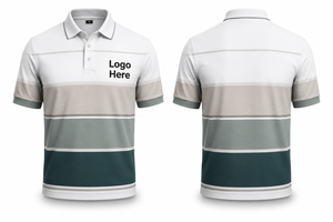 Camiseta de Golf para Hombre, Sólida, de Manga Corta, Tejida, Transpirable, con Bloques de Color, Logotipo Frontal Personalizado, Diseño Bordado, 100% Algodón - Product Image 2