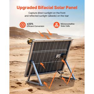 2 Pannelli Solari Bifacciali da 100W, Modulo Fotovoltaico Monocristallino di Tipo N ad Alta Efficienza 23%, Potenza Massima 720W Telaio in Alluminio IP67 con Uscita MC4 - Product Image 2