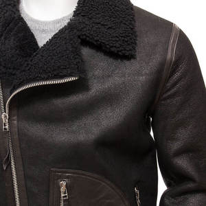 Chaqueta de cuero para hombre, abrigo de invierno informal grueso y cálido de piel auténtica, chaqueta de moda urbana para hombre, piel de oveja - Product Image 5
