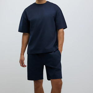 Ensemble de survêtements décontractés personnalisés pour l'automne, ensemble court 2 pièces, t-shirt à manches courtes pour femme, ensemble de shorts pour homme, unisexe, en fibre de bambou, polaire, séchage rapide - Product Image 1