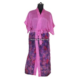 Kimono de seda vintage para mujer, estilo bohemio, manga larga, sexy, para dormir o fiesta - Product Image 2