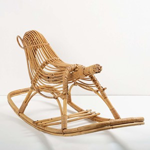 Rattan rocking horse natural material rocker animals highest quality animal <b>rides</b> for kids - Product Image 2