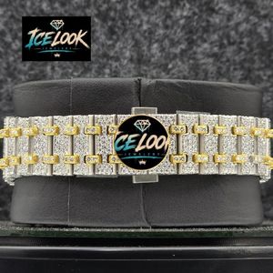 นาฬิกาข้อมือผู้ชาย ICELOOK หรูหรา ตัวเรือนสแตนเลสสตีล 41 มม. หน้าปัดคริสตัลแซฟไฟร์ ประดับเพชร ระบบควอตซ์อนาล็อก สไตล์ฮิปฮอป - Product Image 3