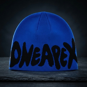 White Blue Star Graphic Knit Beanie Hat Custom Logo Ribbed <b>Winter</b> <b>Cap</b> Unisex Streetwear Fashion Headwear Wholesale OEM - Product Image 1