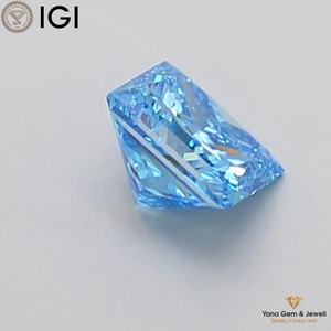 Diamante Cultivado en Laboratorio con Certificado IGI, Forma PRINCESS, 1.00 Quilates, Color Azul Intenso, Claridad VS2, para Su Joyería - Product Image 3