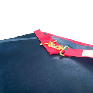 Tablier maçonnique brodé sur mesure, rouge, blanc, bordure dorée, style classique, accessoire de cérémonie pour franc-maçon - Product Image 3