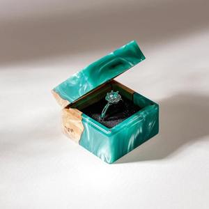Caja de Joyería de Resina Epoxi, Porta Anillos, Caja de Almacenamiento para Regalos, Gran Venta - Product Image 1