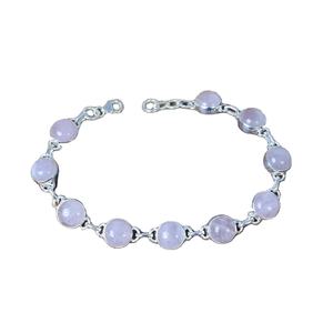 Pink Rose Quartz 925 Sterling <b>Silver</b> Natural Gemstone <b>Adjustable</b> January Month Birthstone Gift for Birthday 10 Stone <b>Bracelet</b> - Product Image 1