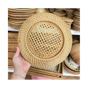 Handmade Bamboo <b>Round</b> Placemat 350mm Traditional Chinese Design <b>Table</b> <b>Mat</b> for Home Decoration - Product Image 4
