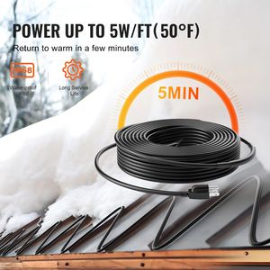 Cavo Riscaldante Autorigenerante da 80FT 5W/FT per Tubi, Nastro Termico per Sciogliere la Neve sul Tetto e Proteggere le Grondaie dal Congelamento - Product Image 3