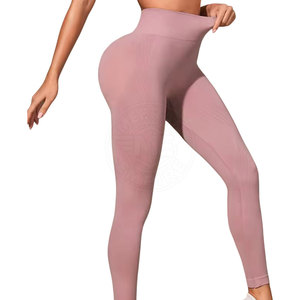 Leggings de yoga taille haute pour femme, longueur cheville, en maille Spandex/Nylon, respirants et à séchage rapide, Orange Bleu, logo sur la jambe gauche - Product Image 5