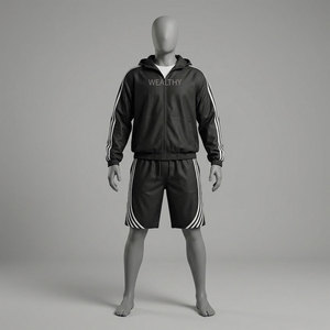Custom Men <b>Knitted</b> 240g Polyester Autumn Plus Size Breathable Lightweight Windbreaker Two-Piece Waterproof Anti-UV Quick <b>Sets</b> - Product Image 1