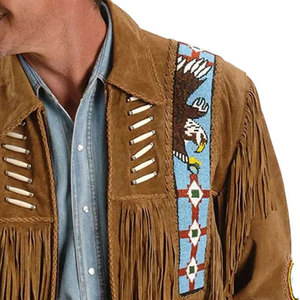 Premium Genuine <b>Suede</b> Leather Fringe <b>Jacket</b> for <b>Men</b> Winter Collection Plain Dyed Finish Custom Fit All Sizes Wholesale - Product Image 6