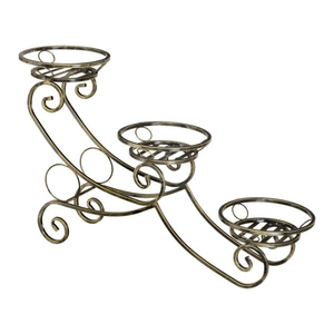 Support à plantes classique à 2 niveaux en métal, pour intérieur et extérieur, support à fleurs en fer, présentoir sur pied pour jardin, balcon, décoration - Product Image 4