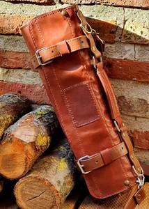 Porte-couteaux de cuisine professionnel en cuir de vache véritable avec logo personnalisé, sac en cuir pour couteau de chef LKR-0271 - Product Image 2