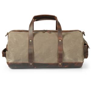 Wholesale Price Custom Logo Genuine Leather Fashion Light Weight Duffle Bag Color Canvas Weekender Business Trip Gym Sport - Product Image 1