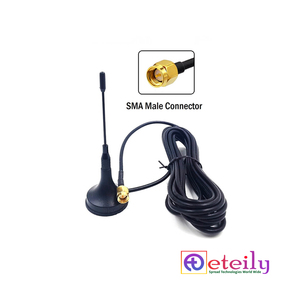 Antena magnética ETEILY GSM 3dBi con cable RG174 + conector macho SMA hecho en India - Product Image 1
