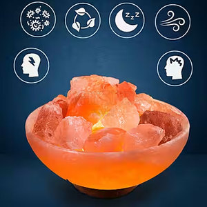 Lampe en sel de qualité export, avec éclats de sel pour foyer, pour une lumière d'ambiance douce et un look intérieur luxueux - Product Image 3