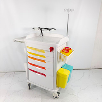 Chariot de médication professionnel pour infirmières, multi-tiroirs, système de verrouillage centralisé, blanc, certifié CE ISO, pour les patients des salles d'hôpital