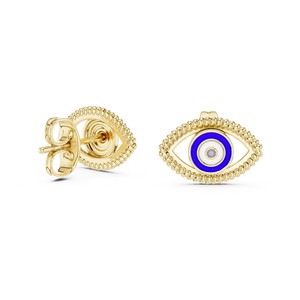Superbes boucles d'oreilles clous en or massif 14 carats pour femme, bijoux élégants et protecteurs, design inspiré de la mode - Product Image 6