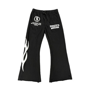 Pantalones Deportivos Casuales de Hombre, Estilo Urbano, Talla Grande, Cintura Media, Corte Acampanado, de Lona, Alta Calidad, Lavado Ácido, Spandex/Algodón, Vintage, Peso Medio - Product Image 1