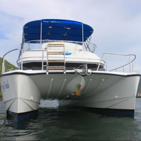 Catamaran de luxe UBI 950 personnalisé pour 50 passagers, taxi aquatique sportif, coque en aluminium soudée, moteur inboard/outboard, 12m, avec sondeur de pêche